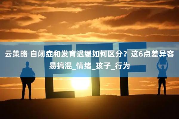 云策略 自闭症和发育迟缓如何区分？这6点差异容易搞混_情绪_孩子_行为